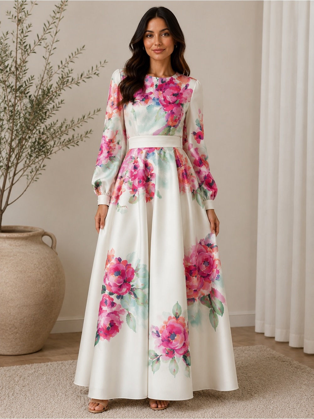 Annah Hariri- White floral dress